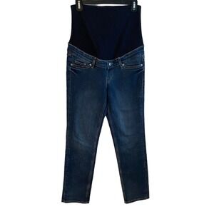 H&M Mama Womens Maternity Blue Jeans Size 8 Slim High Rib With‎ Stomach Support
